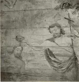 Detalj av målningen i kapellet på Väderskär, Lofthammars socken.