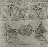 Takmålning i kapellet i Väderskär.
