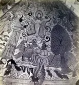Dalhems kyrka innan 1874. Renässansmålningar i kryssvalven.