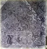 Dalhems kyrka innan 1874. Renässansmålningar i kryssvalven.