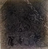 Dalhems kyrka innan 1874. Renässansmålningar i kryssvalven.