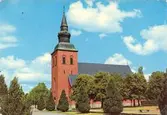 Vykort med motiv av Nybro kyrka.