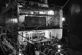 Ekensbergs varv 1970; Transatlantics lastfartyg SCANDIC förlängs i stora dockan.