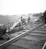 Tågolycka på linjen Gävle-Skutskär. Den 26 november 1949