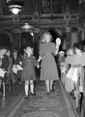 Gefle Köpmannaförening. Mannekänguppvisning på Stadshuset. Den 3 oktober 1949