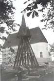 Kläckeberga kyrka vid restaureringen 1938.
