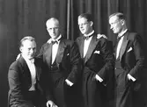 Fyra medlemmar i Lac Rameau´s kvartett. Erik Sjöqvist, kapellmästare och violinist. September 1936.