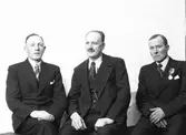 Personal på Mattons Läderfabrik AB. Tre okända män