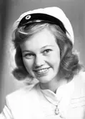 Kandidat Margareta Lindqvist, Rabo, Ockelbo. 29 maj 1945.Sändes till c/o Sandin, Vaksalagatan 27, Uppsala.