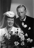 Brudparet Rune Rydholm, Johanneslund, Gävle. 21 juli 1945.
