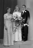 Brudparet Paul Josefsson, Rughavejvej 11, Köpenhamn, Danmark. 29 juli 1945.