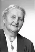 Porträtt av fru Hilda Gustavsson, Älvkarleö. 31 oktober 1945.