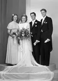 Brudparet Sven Jansson, Åsagatan 2, Gävle 5. 10 november 1945.