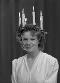 Lucia, 15 december 1945. Fröken Gurli Braide, Dalapalatset, Islandsplan 1, Gävle.