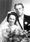 Brudpar Alf Westberg, Forsby. 3 februari 1946.