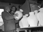 Boberg Fajans 1874 - 1949, 75 års jubileium. Från tillverkning av produkten. Firas med utställning på Gävle museum.