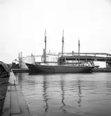 Gävle inre hamn, en tremastare. 16 oktober 1950.



