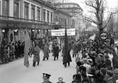 Demonstrationstågen genom staden. Den 19 september 1946