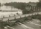 Bron vid Alsterbro med fall och kvarn. Foto 1928.