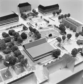 Modell över Slottstorget med Henry Moores skulptur 