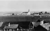 Hedesunda.
Vy från Lurberg mot kyrkan, troligen på 1910-talet.