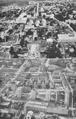 Flygfoto över Söder sommaren 1953 (överst) och 1959.
Södra Kungsgatan syns längst nere i vågrät riktning.
