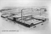 L. A. Mattons läderfabrik i Gävle, 1907 (teckning).