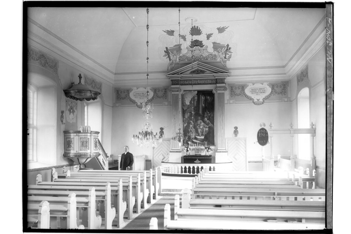 Samuel Lindskog, Ekeby church, interior of the church room from the gallery. Order no. EY-306.