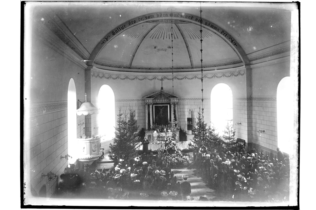 Samuel Lindskog, Stora Mellösa kyrka, interiör. Begravning.