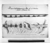 En ritning till ny brobyggnad över Lagan i Värnamo.