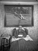 Interiör.Doktor N.A. Nilsson i sängen.Brunnstorp, Adolfsberg.