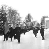 Jordfästning av de omkomna vid Ställdalsolyckan.
23 januari 1956.