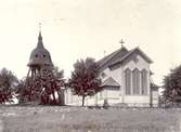 Oskars kyrka på vykort från 1920-talet.
