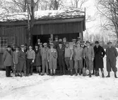 Karlstads curlare på en bild från ca 1930. Curlingklubben utövade i början av 1930-talet sin sport på en bana som låg där parkeringen öster om biblioteket nu finns.