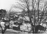 Utsikt över koloniområdet från skolan.
Bäckebro koloniområde 1976-1977