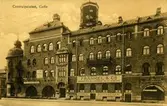 Vykort med Centralpalatset i Gävle. Utgivit av Fränkel & C:os Boktryckeri.