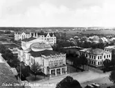 Gävle. Utsikt från Läroveket. I förgrunden teatern.
