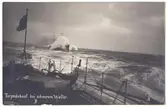 Tyskt vykort som visar torpedbåtar i hårt väder, 1910-tal