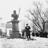 Järnvägen fyller 100 år. Örebro centralstation. 
Mars 1956.