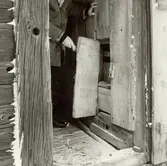 Österhult

Uthuslängan. Gången till avträdet med lucka för matning av svinen.