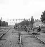 Reportage för Gefle Dagblad. Elektrificering av bangård. 1937