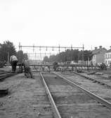 Reportage för Gefle Dagblad. Elektrificering av bangård. 1937