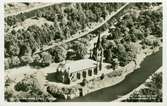 Trollhättans stads kyrka. Flygfoto