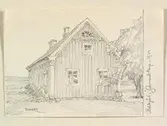 Blekinge, Gammalstorp. Bondgård. Teckning av Ferdinand Boberg