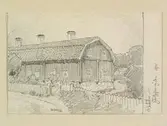 Uppland, Sollentuna hd., Sollentuna sn., Rotebro, Gästgivargården. Teckning av Ferdinand Boberg