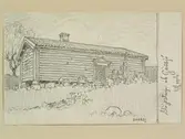 Teckning av Ferdinand Boberg. Västmanland, Gamla Norbergs blg., Norbergs sn., Gä(s)sjö, (gård)