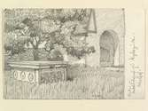 Teckning av Ferdinand Boberg. Gotland, Hellvi kyrka