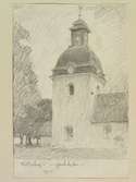 Teckning av Ferdinand Boberg. Halland, Gamla kyrkan