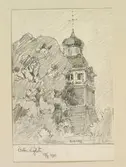 Teckning av Ferdinand Boberg. Uppland, Olands hd., Öster-Lövsta kyrka, 