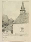 Teckning av Ferdinand Boberg. Småland, Vista hd.?, Ölmestads kyrka